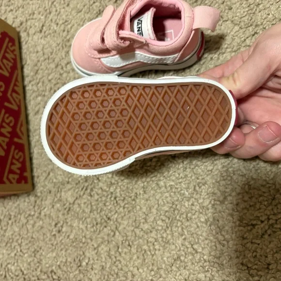 Vans Kids Light Pink and White Sneakers - Picture 4 of 4